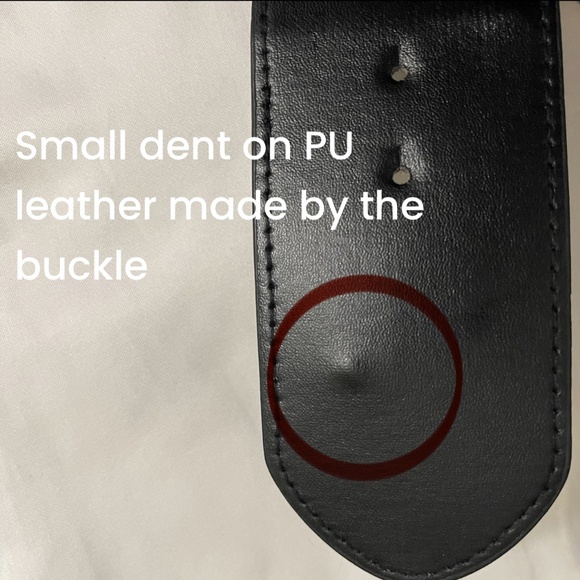 Black PU leather double circle buckle with rhinestones elastic waistband belt - Picture 10 of 11